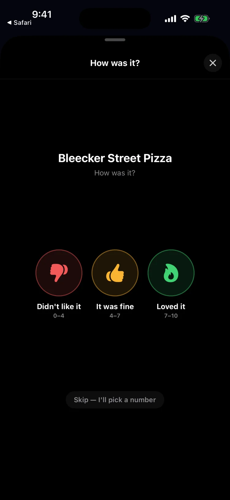 Rating flow